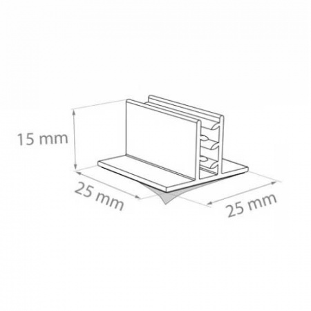 Ценникодержатель "акула" на скотче 25x25, без "ножки"